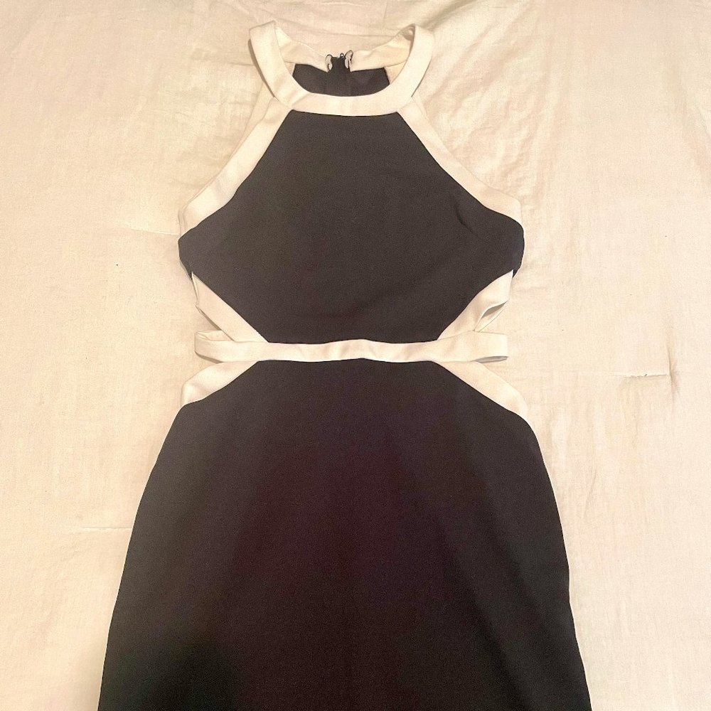 Mini Black Dress w/ a White Accent